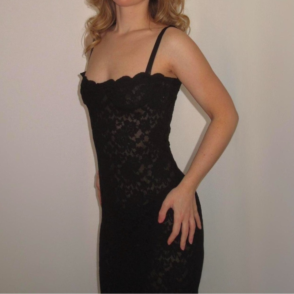 Elegant Black Lace Slip Dress